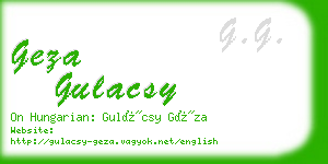 geza gulacsy business card